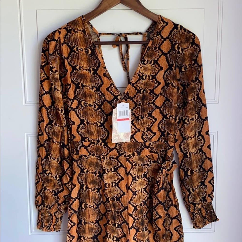 NWT Band of Gypsies Snakeskin Jumpsuit XS - Picture 5 of 9